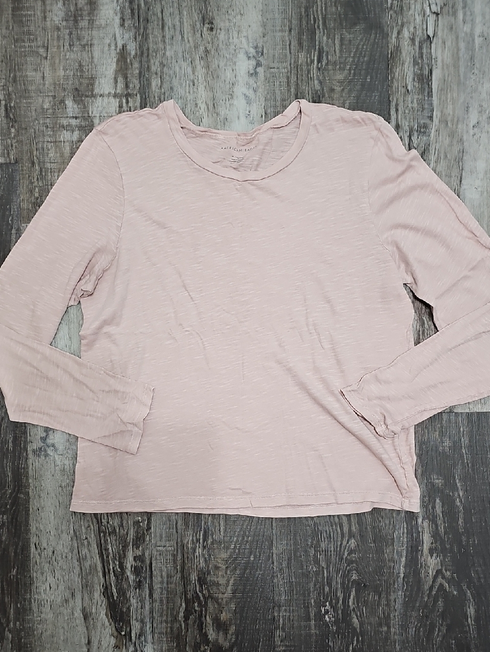 American Eagle Outfitters Womens Light Pink Long Sleeve Crewneck Tee XL